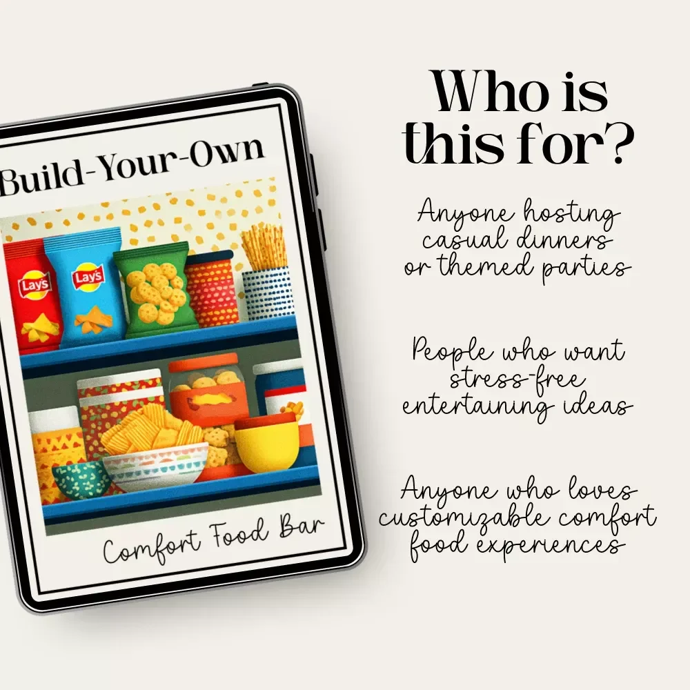 Build-Your-Own Comfort Food Bar Checklist | How to Plan a Build-Your-Own Comfort Food Bar | Party Planning Printable