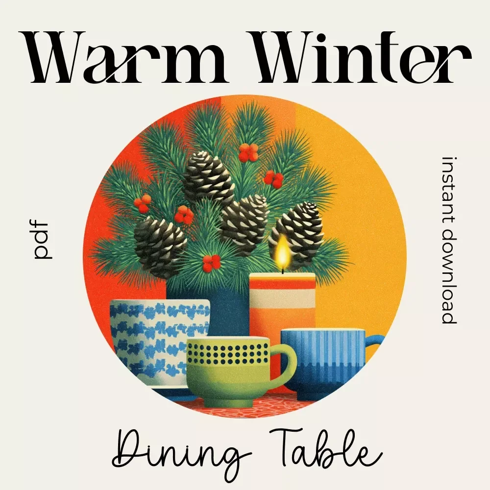 Warm Winter Dining Table Checklist | Cozy Holiday Tablescape Planner | warm winter dining table decor ideas | Digital Download
