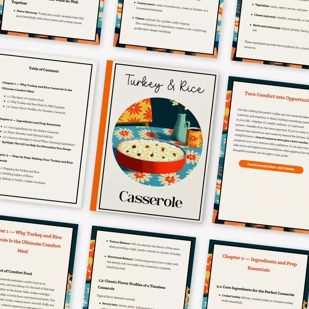 Turkey and Rice Casserole Guide — Cozy Comfort Food eBook for Home Cooks | Printable Digital Download | Step-by-Step How to Make Turkey and Rice Casserole