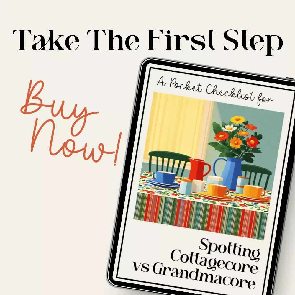 A Pocket Checklist for Spotting Cottagecore vs Grandmacore | Printable Aesthetic Style Guide | Cottagecore vs Grandmacore Cheat Sheet for Quick Visual ID