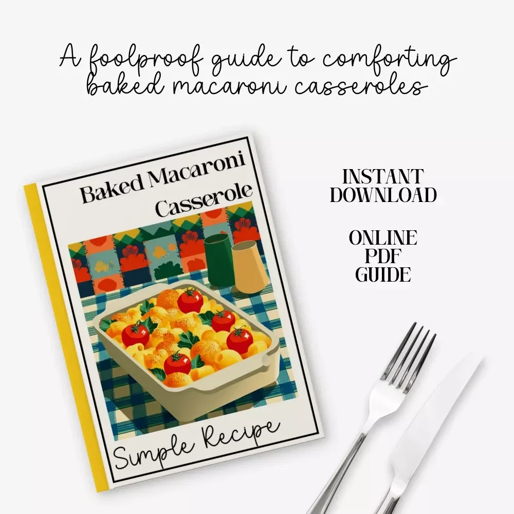 Simple Baked Macaroni Casserole Recipe – Easy Homemade Comfort Food Guide, Step-by-Step Cheesy Casserole Dinner, Family-Friendly Digital Download, Simple Baked Macaroni Casserole Recipe