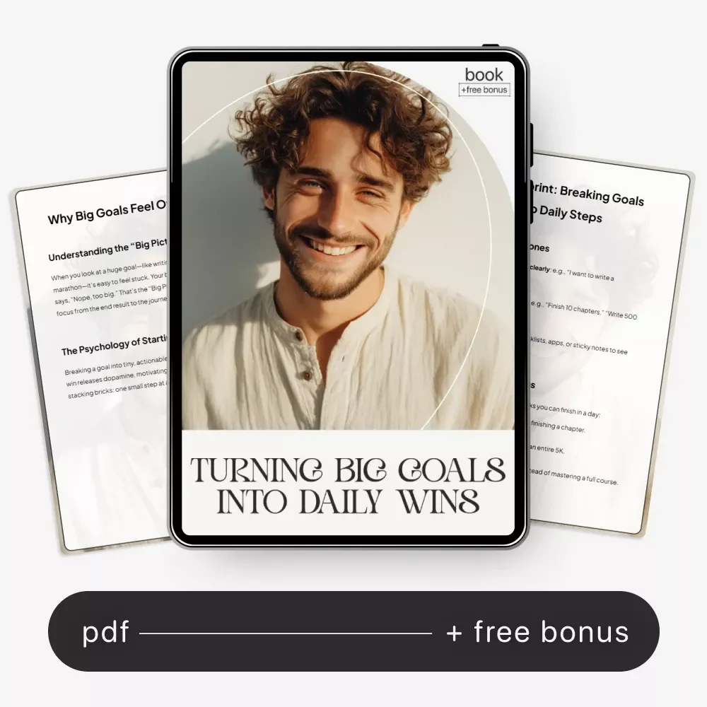 Turning Big Goals into Daily Wins | Goal-Setting Guide | How to Break Big Goals into Daily Steps | Digital Download for Productivity, Habits & Focus