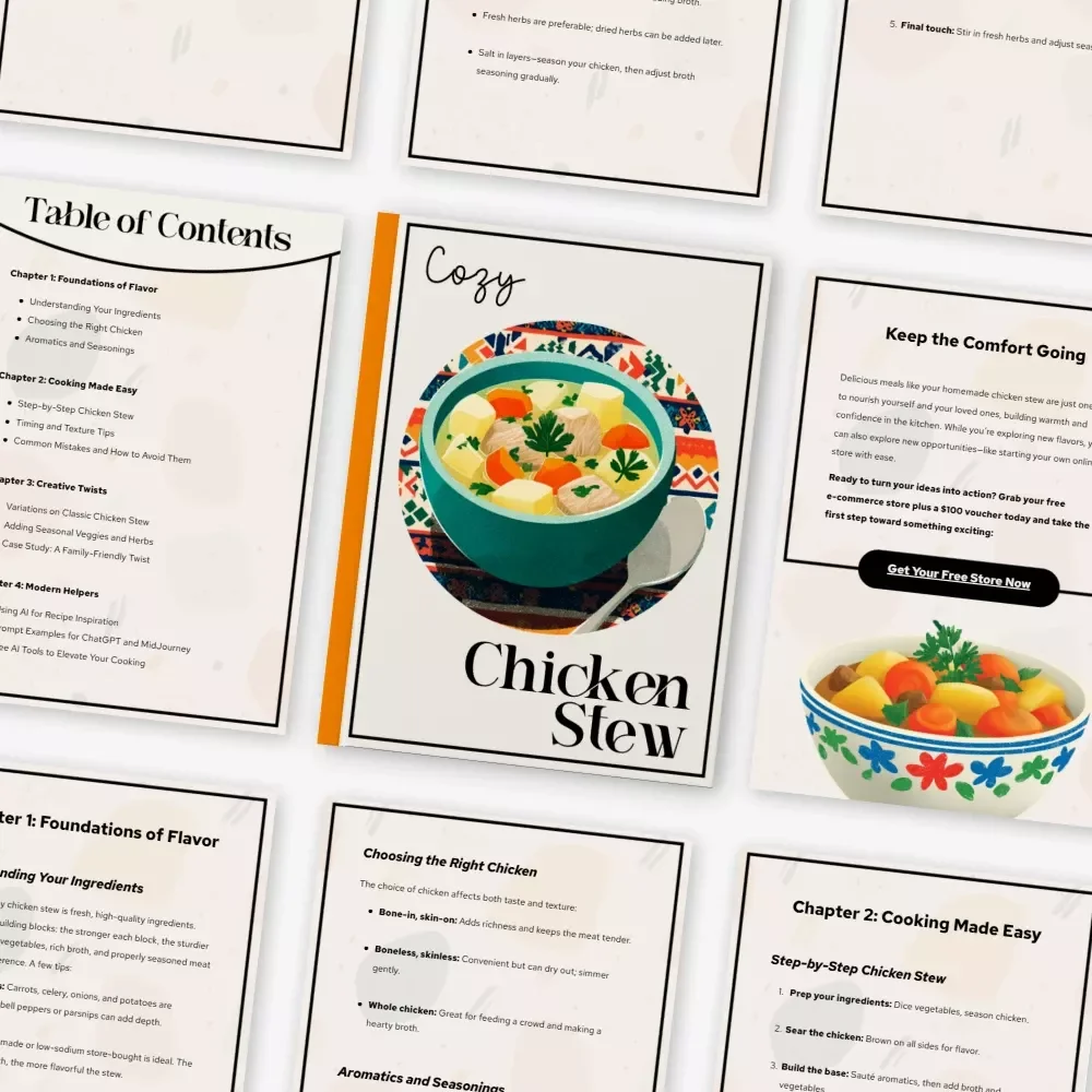 Cozy Chicken Stew – Comfort Food Guide | Easy Homemade chicken stew recipe eBook | Digital Download Kitchen Companion