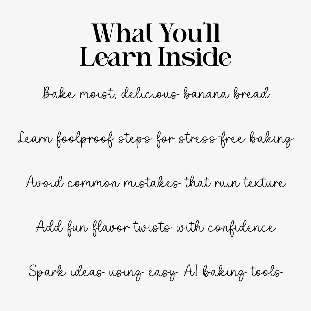 A Simple Guide to Perfect Banana Bread – Digital Download Baking Guide for Beginners, Easy Banana Bread eBook, Baking Tips, Creative Flavor Ideas, AI Baking Inspiration
