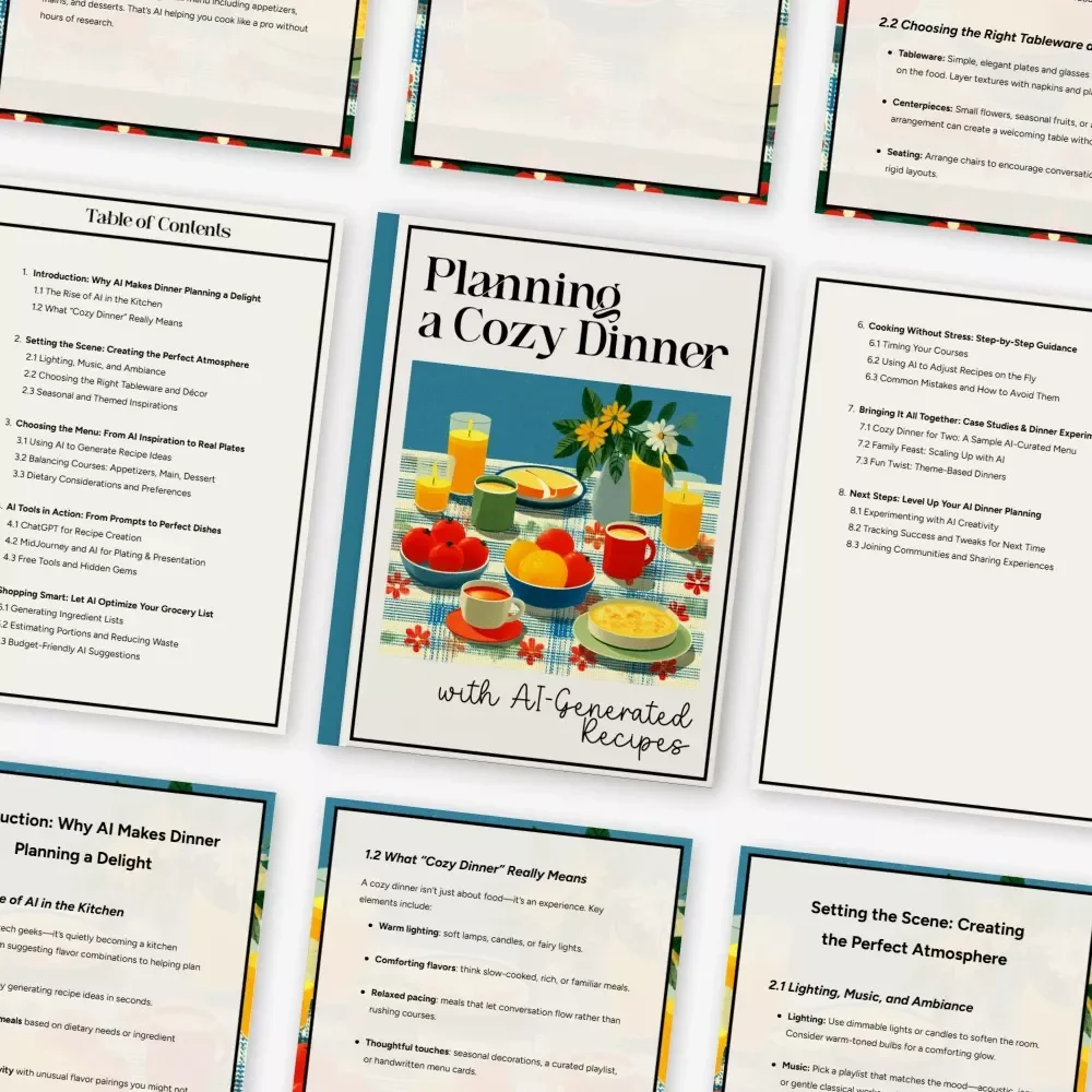 Planning a Cozy Dinner with AI-Generated Recipes | How to Plan a Cozy Dinner with AI-Suggested Recipes | Printable eBook Guide for Stress-Free Evenings