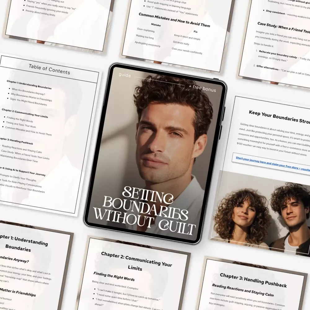 Setting Boundaries Without Guilt | Guide on how to set boundaries with friends, Friendship Communication, Self-Respect Digital Download
