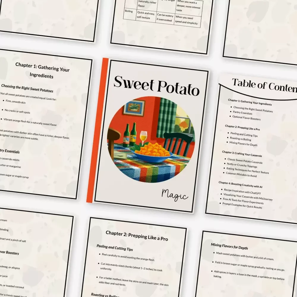 Sweet Potato Magic | Ultimate Holiday Kitchen Guide | sweet potato casserole recipe | Cozy Fall Cooking Printable eBook