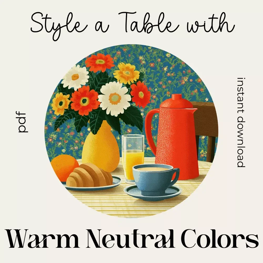 How to Style a Table with Warm Neutral Colors – Printable Checklist | Minimalist Table Styling Guide | how to style a table with warm neutral colors