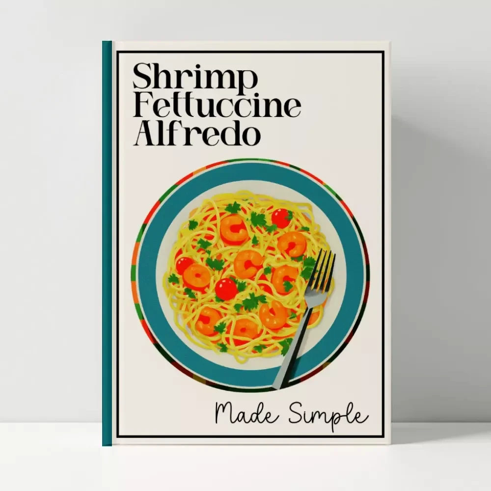 Shrimp Fettuccine Alfredo Made Simple | Easy Pasta Recipe Guide | Digital Download Cookbook | Creamy Alfredo Sauce How-To | Quick Shrimp Pasta eBook for Beginners & Home Cooks
