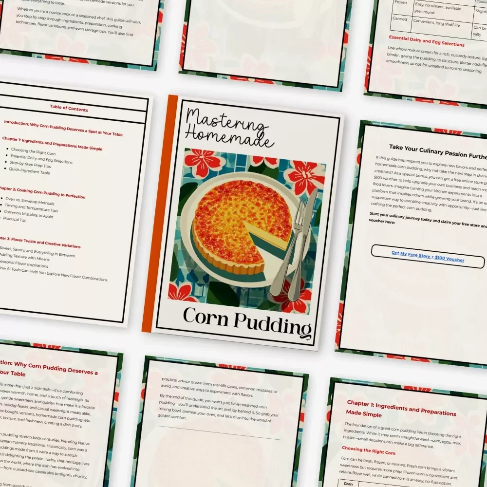 Mastering Homemade Corn Pudding – Complete Guide | Easy Homemade Corn Pudding Recipe eBook, Step-by-Step Southern Comfort Dessert, Printable Digital Download
