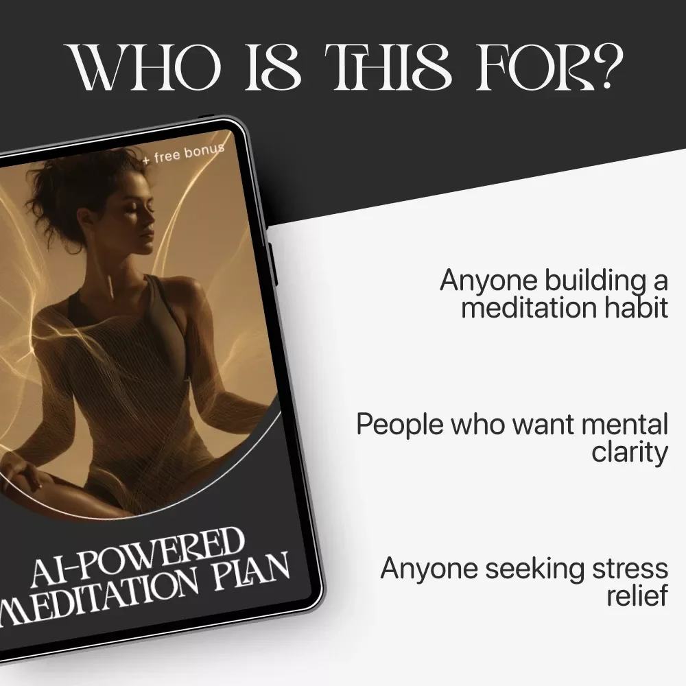 AI-Powered Meditation Plan | Checklist for How to Use AI to Create a Personal Meditation Plan | Printable & Digital Self-Care Tool