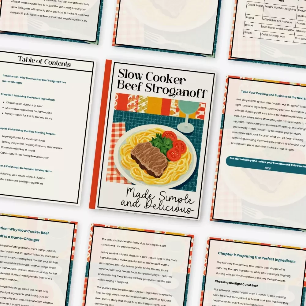 Slow Cooker Beef Stroganoff Made Simple and Delicious Guide, Comfort Food eBook, Weeknight Dinner Planner
