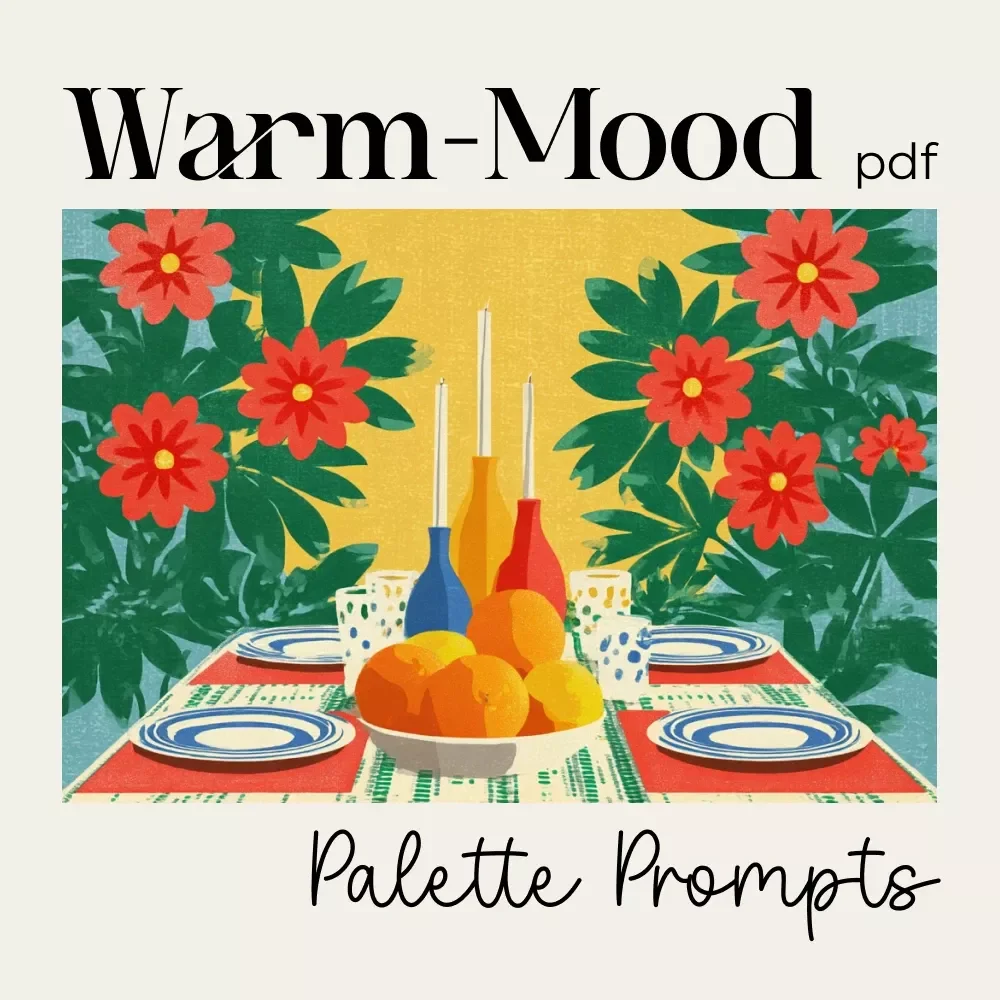 Warm-Mood Palette Prompts for Table-Setting Magic | Cozy Dining Color Checklist | how to ask ai to suggest color palettes for cozy table settings | Digital Download