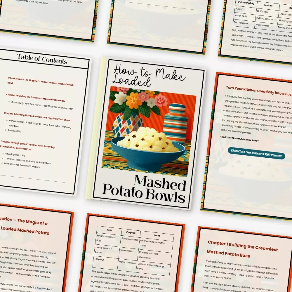 How to Make Loaded Mashed Potato Bowls | Ultimate Creamy Comfort Food Guide | Dinner Recipe eBook | Easy Weeknight Meal Digital Download