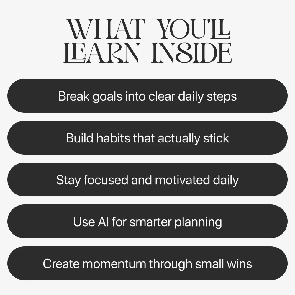 Turning Big Goals into Daily Wins | Goal-Setting Guide | How to Break Big Goals into Daily Steps | Digital Download for Productivity, Habits & Focus