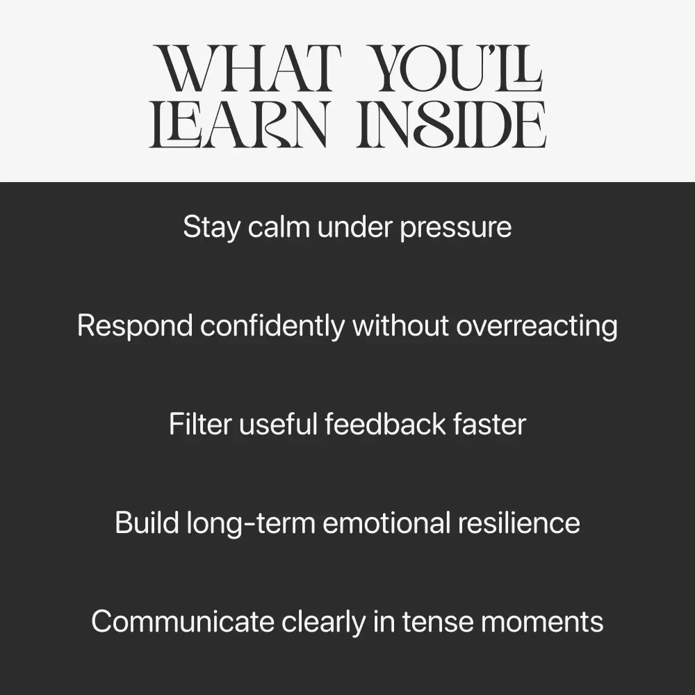 A Guide to Handling Criticism with Confidence | How to Handle Criticism Calmly eBook | Digital Download for Emotional Intelligence & Communication