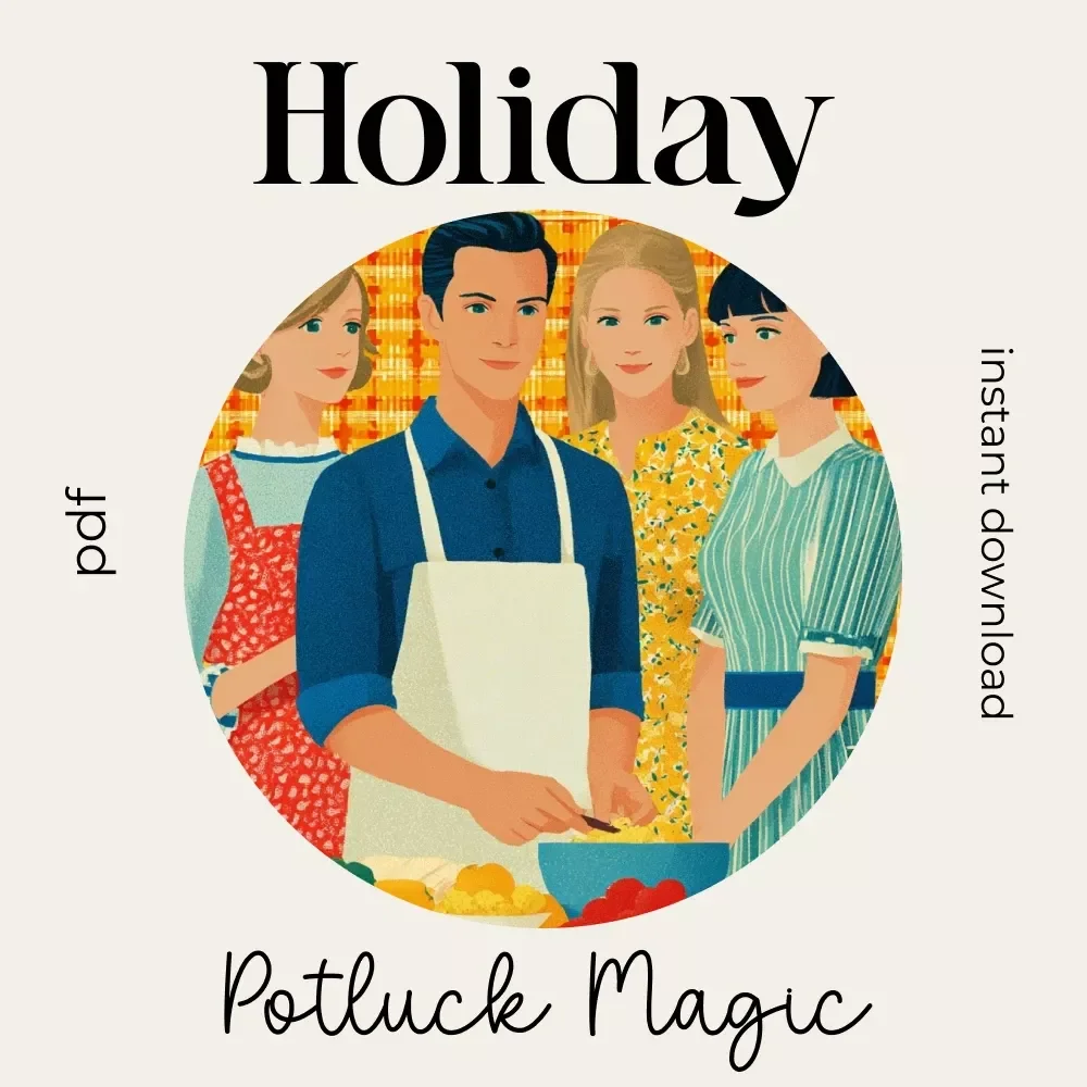 Holiday Potluck Magic on Any Budget | how to build a budget-friendly holiday potluck menu eBook | Stress-Free Hosting Guide & Party Planning Printable Download