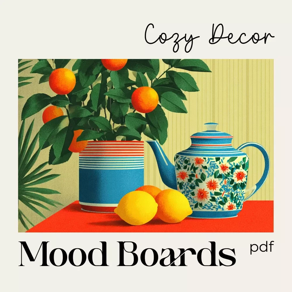 AI-Made Cozy Decor Mood Boards Checklist | how to use AI to generate cozy table decor mood boards | Digital Download for Tablescapes & Interior Styling