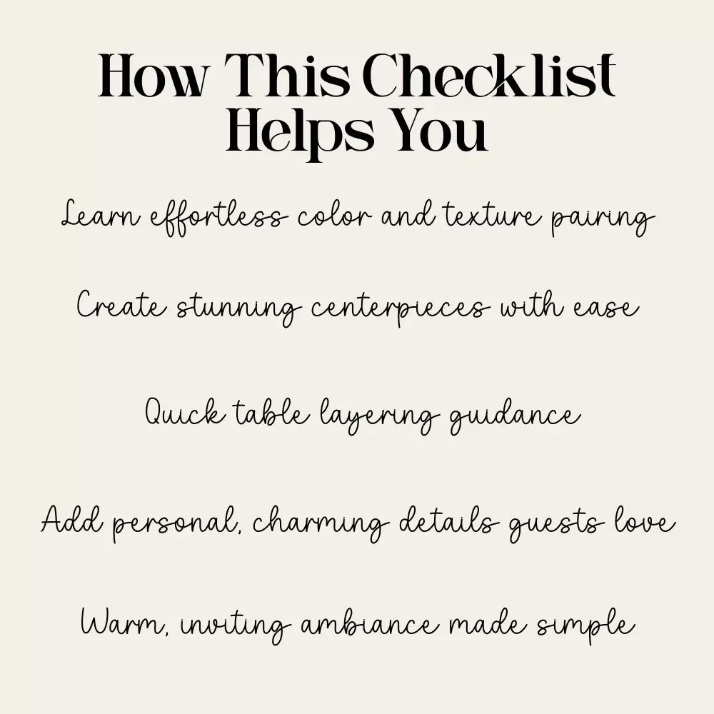 How to Design a Warm Tablescape | Cozy Dining Decor Guide | Digital Download eBook & Checklist for Warm Tablescape Styling