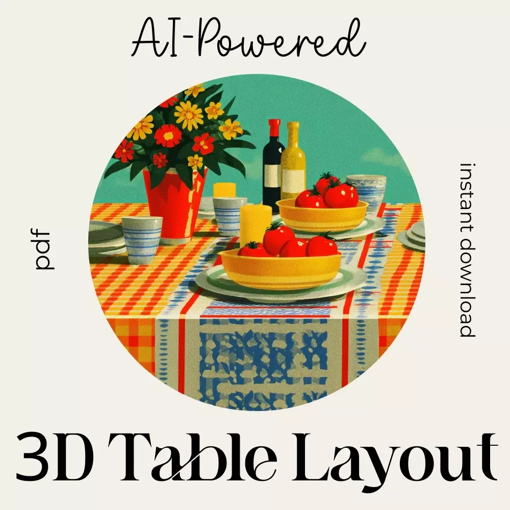 AI-Powered Cozy 3D Table Layout | Digital Download Guide | Cozy Table Styling Checklist | Warm Aesthetic Tablescape Planner | 3D Layout Prompt Guide