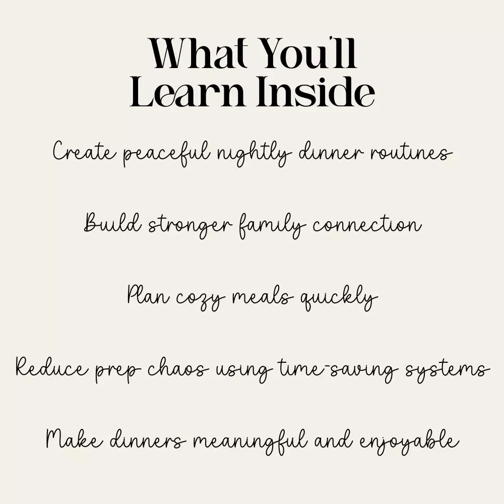 The Zero-Stress Cozy Dinner Blueprint | Cozy Dinner Guide Printable | Stress-Free Meal Planning eBook | Family Connection Checklist | Digital Download