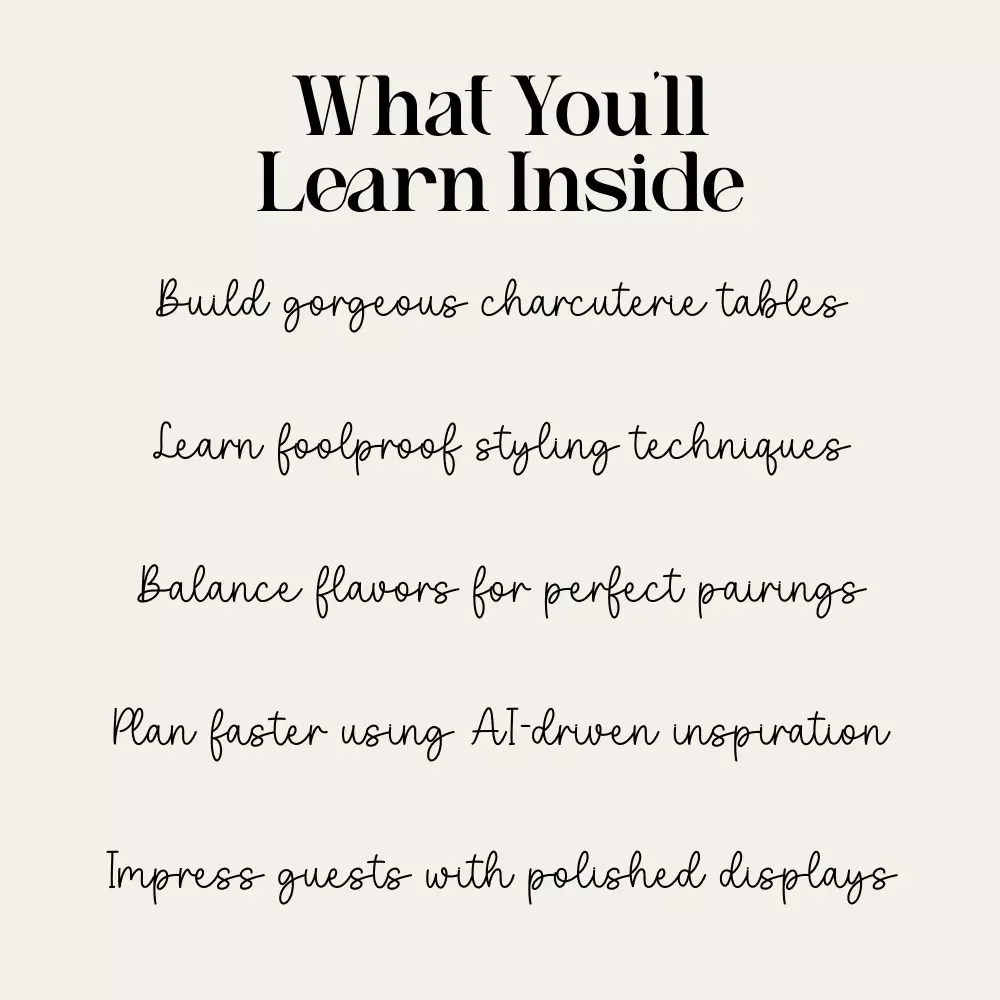 Crafting the Perfect Charcuterie Table – Ultimate Charcuterie Guide, eBook & Styling Checklist for Stunning Grazing Tables | Digital Download