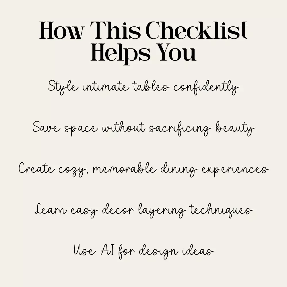Intimate Dinner Table Decor for Small Spaces – Printable Checklist | Small Apartment Romantic Dining Setup Guide