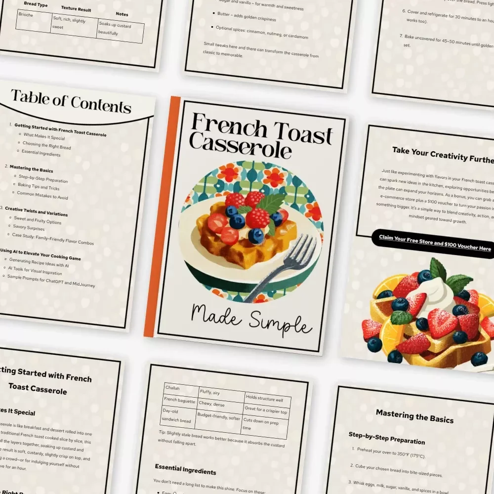French Toast Casserole Made Simple – Easy Weekend Brunch Guide, Step-by-Step French Toast Casserole Recipe eBook, Family-Friendly Make-Ahead Breakfast Download