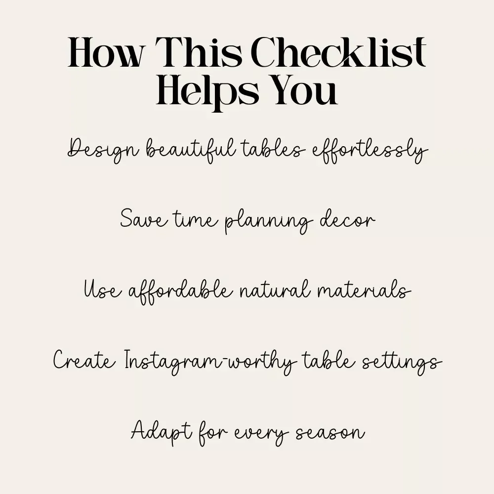 Nature-Inspired Tablescape Checklist | how to build a nature-inspired tablescape | Printable Table Styling Guide | Hostess & Event Decor Planner