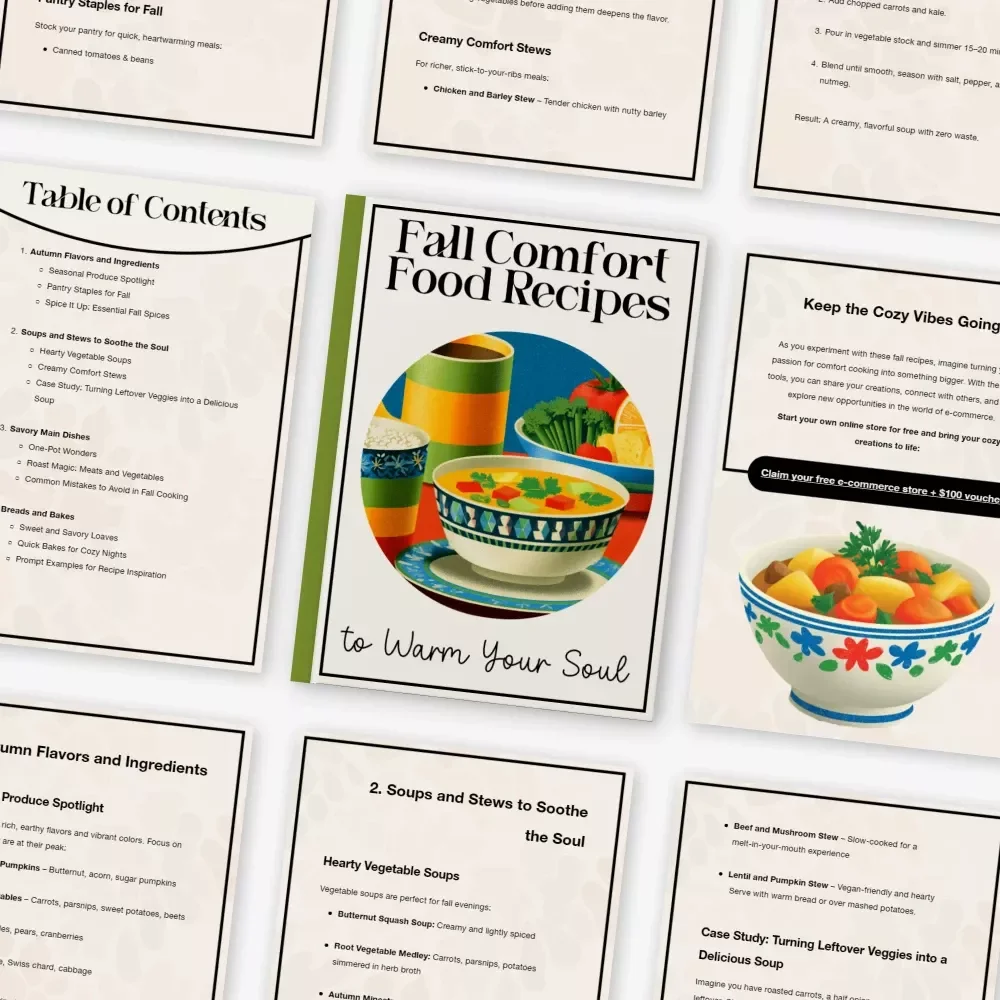 Fall Comfort Food Recipes to Warm Your Soul – Cozy Autumn eBook for Easy Fall Comfort Food Recipes, Seasonal Cooking Inspiration, and AI-Assisted Meal Ideas