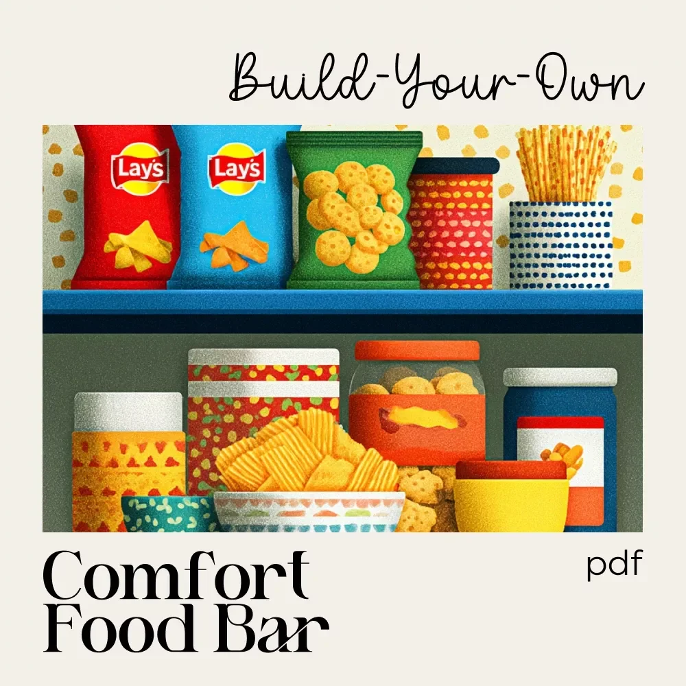 Build-Your-Own Comfort Food Bar Checklist | How to Plan a Build-Your-Own Comfort Food Bar | Party Planning Printable