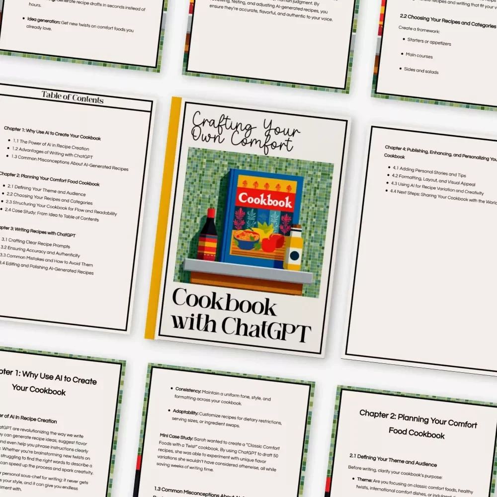 Crafting Your Own Comfort Food Cookbook with ChatGPT – AI-Powered Guide for Creating Recipes, Writing Cookbooks & Learning how to use chatgpt to write your own comfort food cookbook