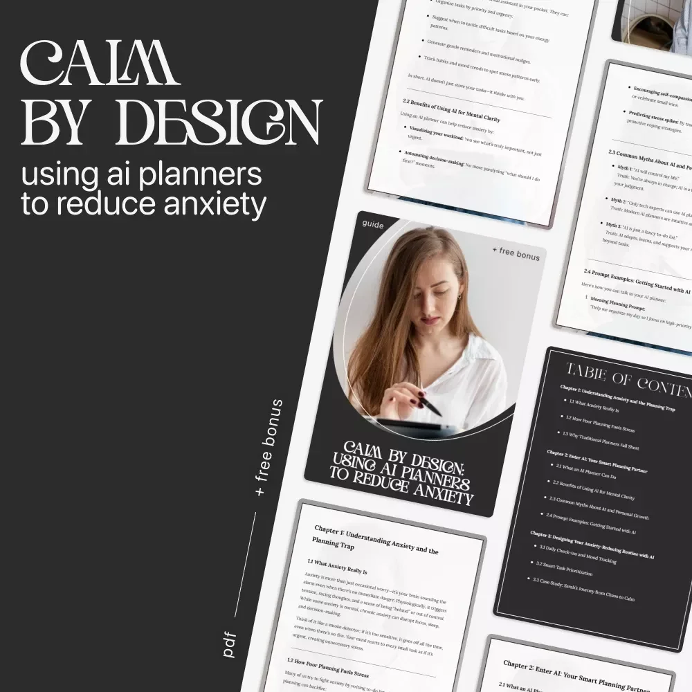 Calm by Design: Using AI Planners to Reduce Anxiety – The Ultimate AI Planner to Reduce Anxiety Guide, eBook & Checklist for Stress-Free Living