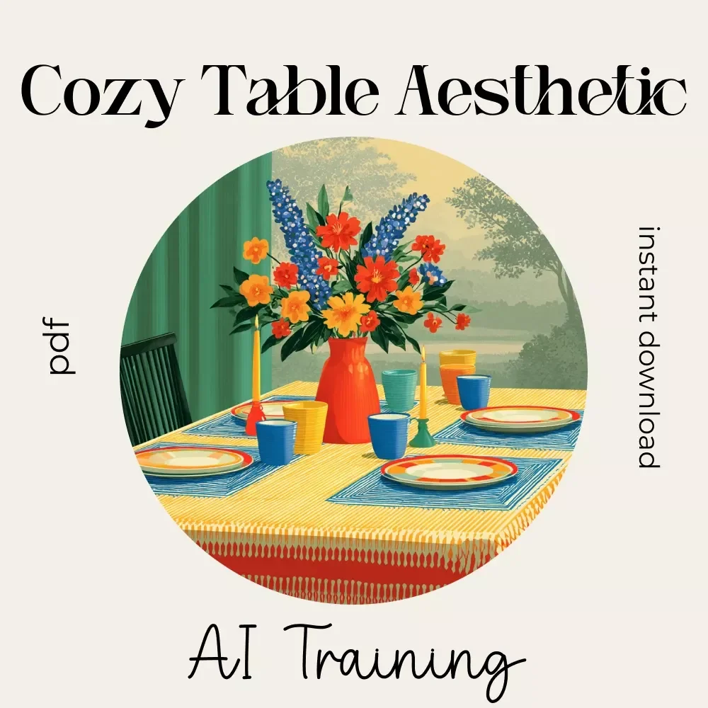 Cozy Table Aesthetic AI Training Checklist – How to Train AI on Your Favorite Cozy Table Aesthetics | Digital Download for Creators & Designers