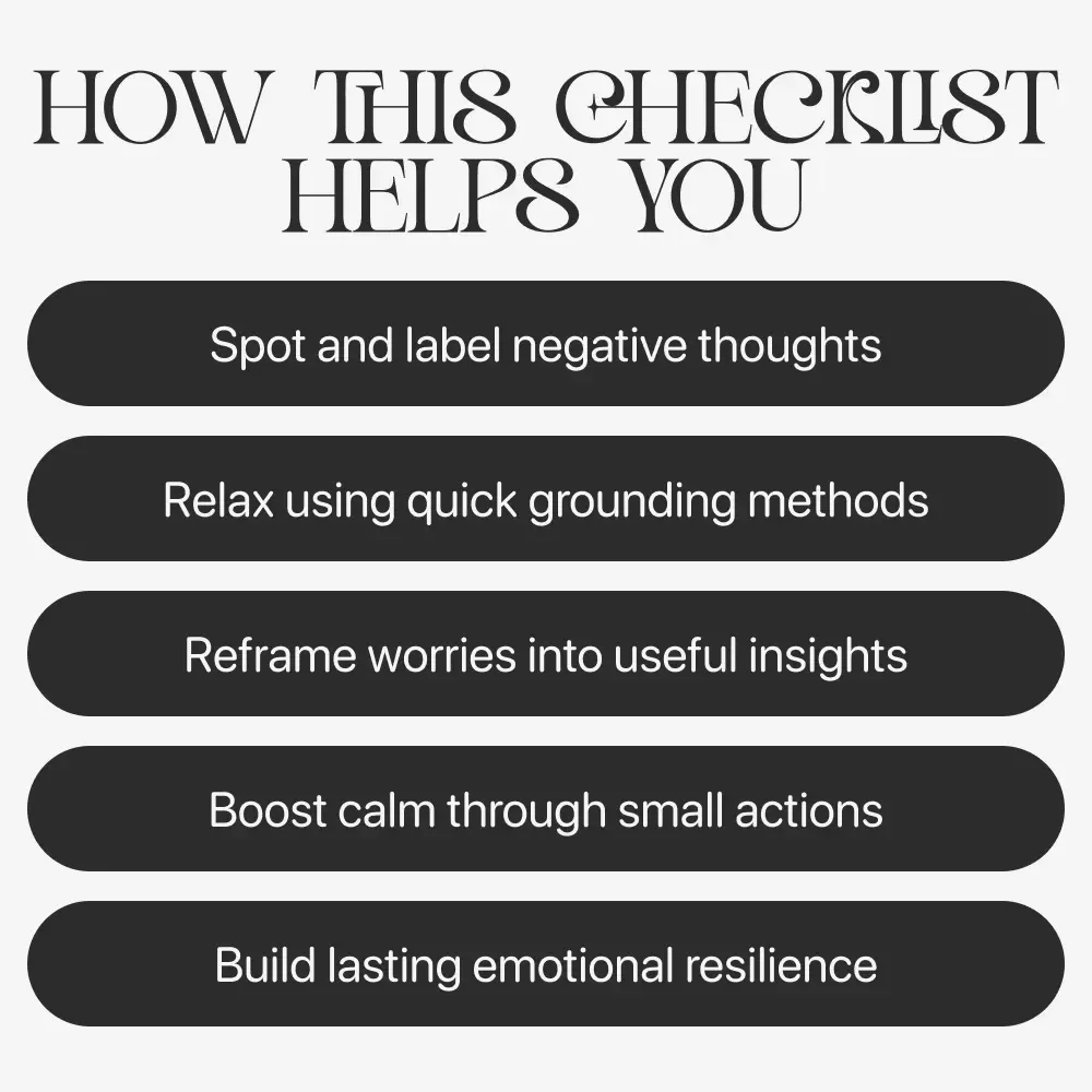 Mind Gym: Train Yourself to Handle Negative Thoughts | Digital Checklist | How to Handle Negative Thoughts Calmly
