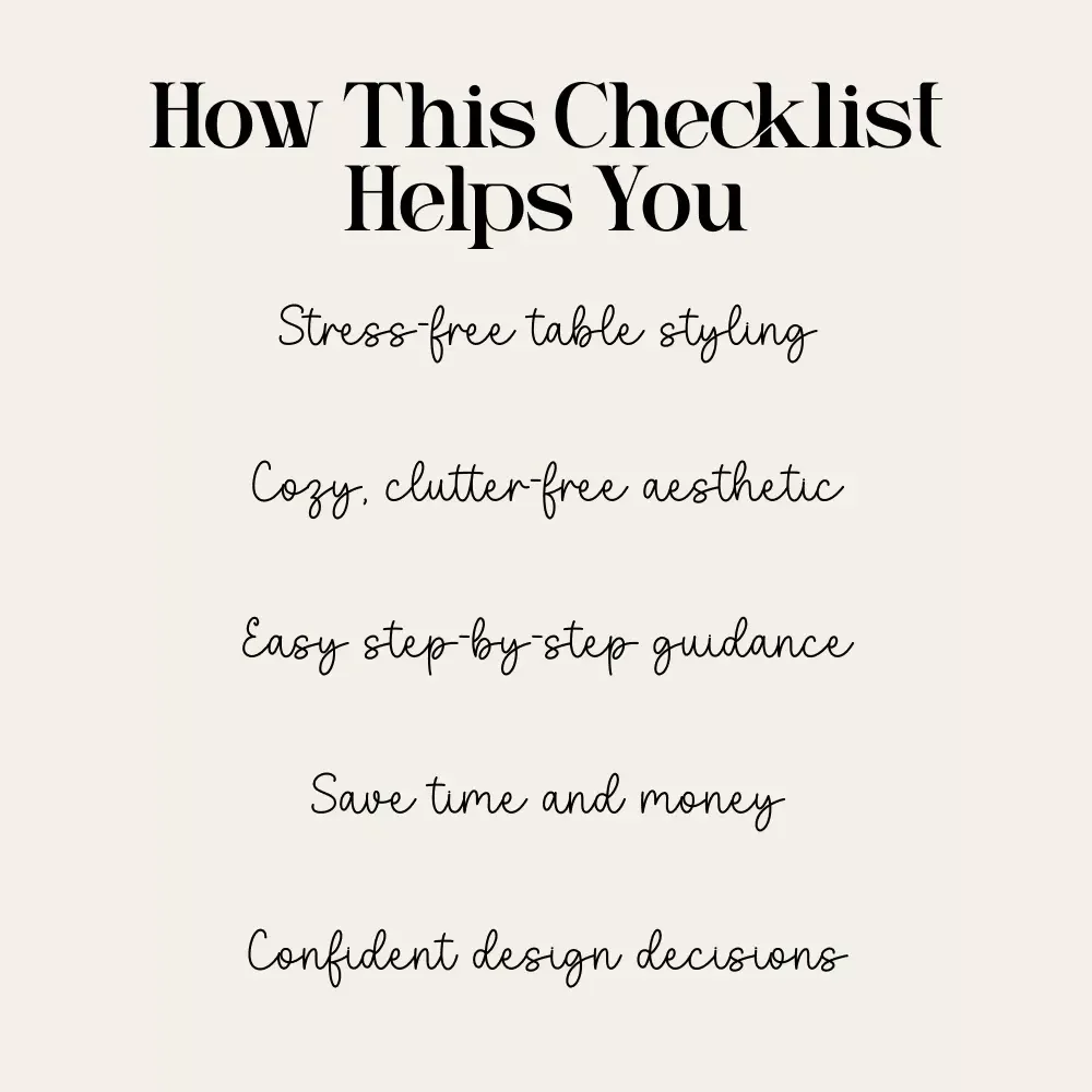 Warm Minimalism Table Decor Checklist – Warm Minimalism Table Decor, Minimalist Dining Table Styling Guide, Cozy Neutral Modern Table Setting PDF, Scandinavian & Organic Decor Planner