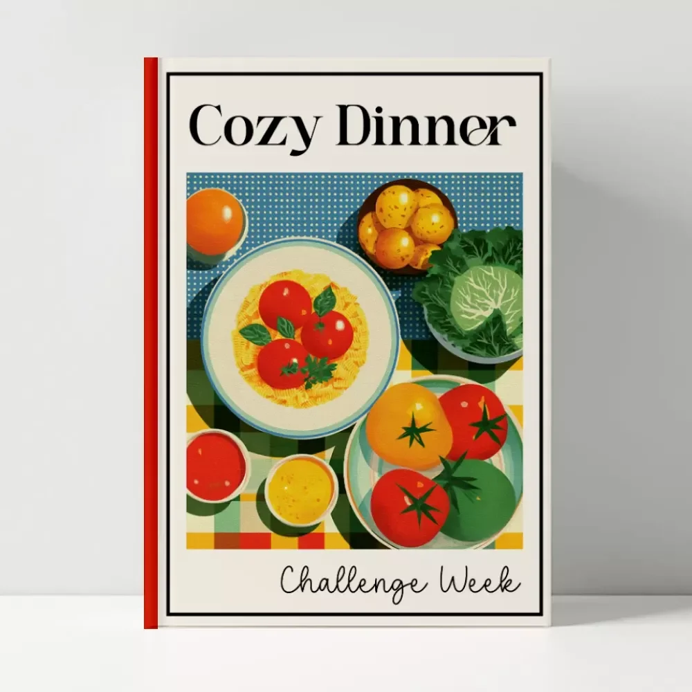 Cozy Dinner Challenge Week – 7 Day Cozy Cooking Challenge eBook, Family Dinner Meal Planning Guide, Comfort Food Recipes Planner, Printable Digital Download