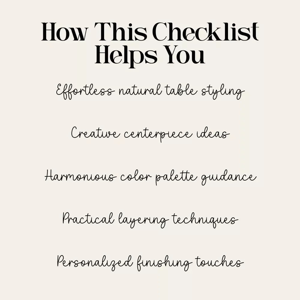 Earthy Toned Table Setting Checklist | Digital Download for Cozy, Natural, and Rustic Table Decor Ideas