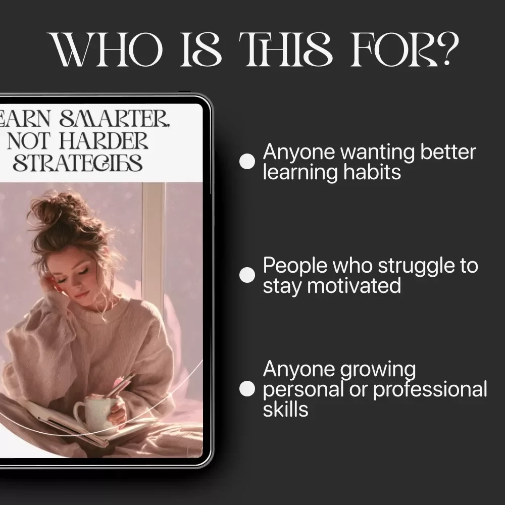 Learn Smarter, Not Harder Strategies | Learning Strategies That Actually Stick eBook | Study Smarter Guide | Digital Download for Students, Professionals & Lifelong Learners