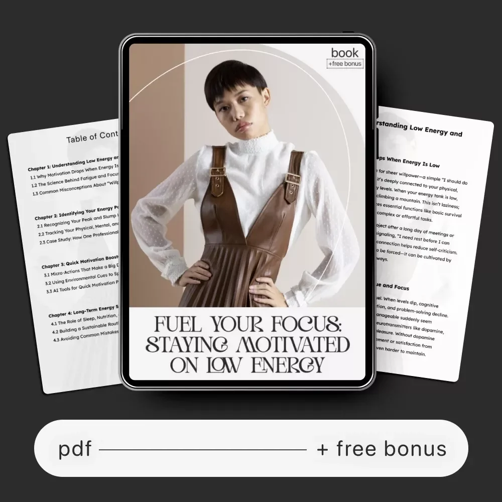 Fuel Your Focus: Staying Motivated on Low Energy | Digital eBook | Ways to Stay Motivated When Energy Is Low