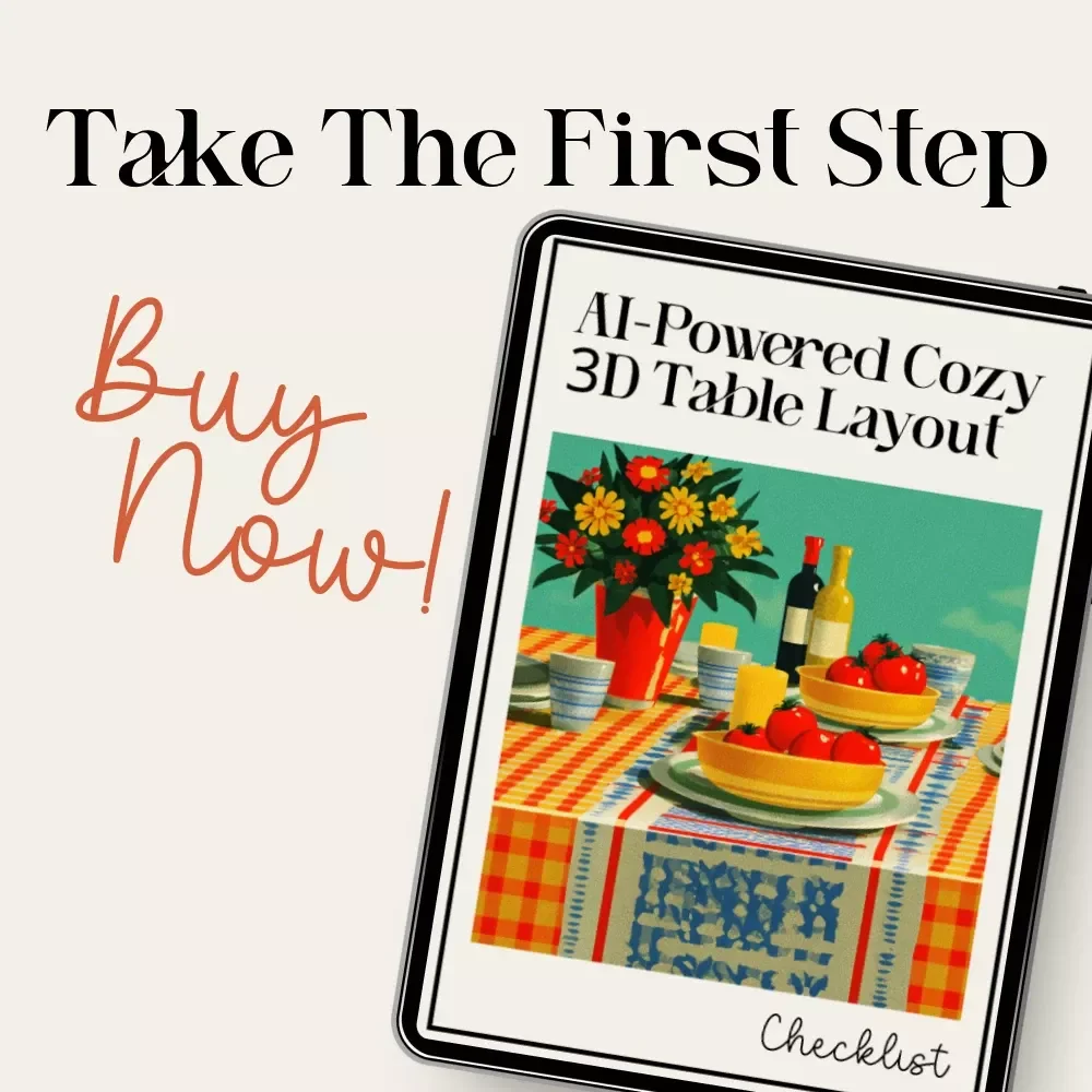 AI-Powered Cozy 3D Table Layout | Digital Download Guide | Cozy Table Styling Checklist | Warm Aesthetic Tablescape Planner | 3D Layout Prompt Guide