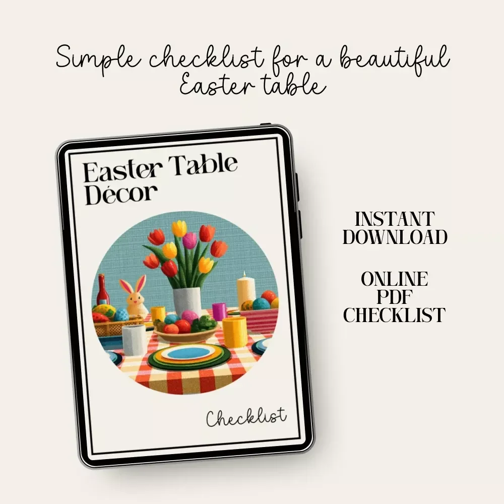 Easter Table Décor Checklist – Printable Guide for Decoration Table for Easter, Spring Tablescape Planner, Instant Download