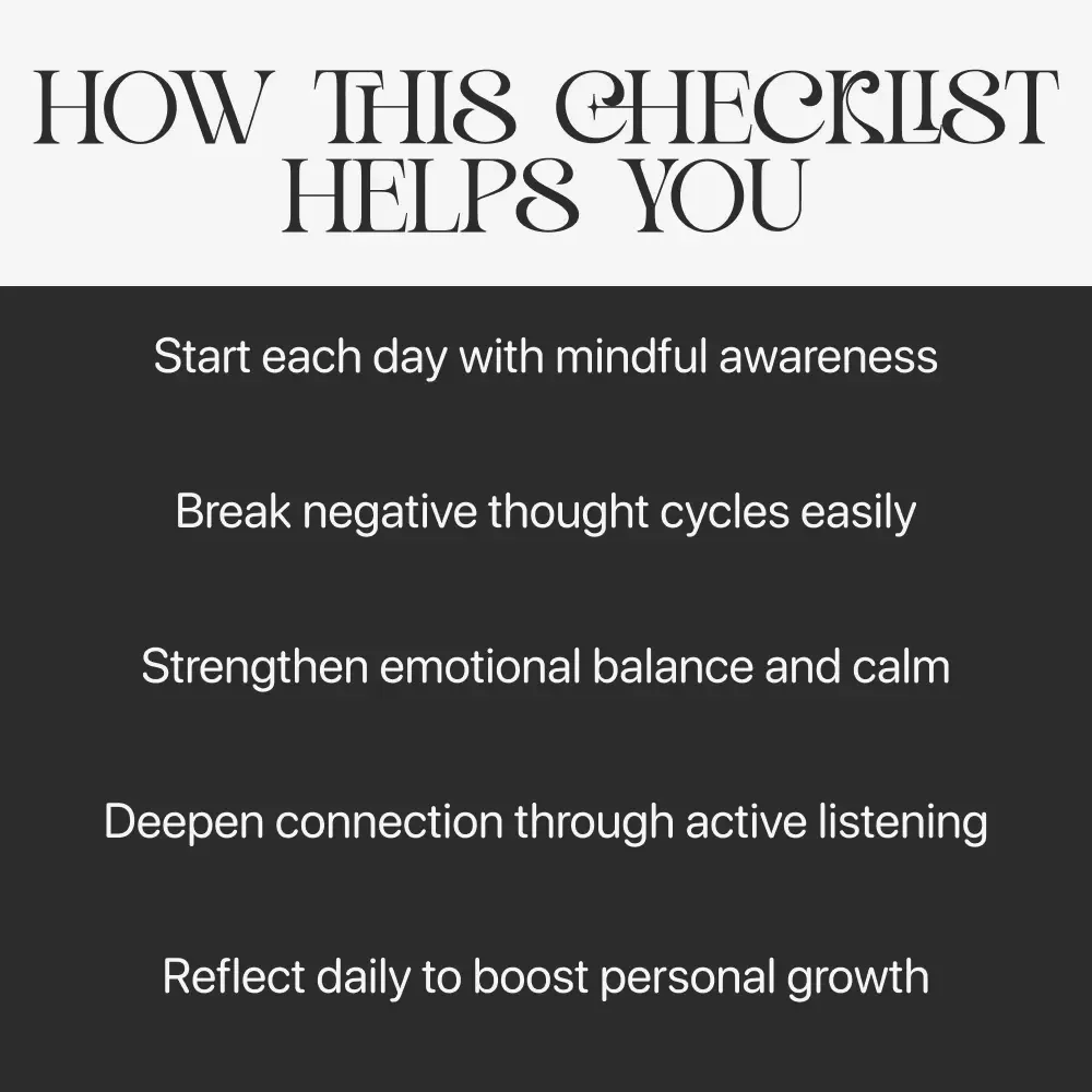 Tune In: Quick Daily Habits for Self-Awareness Mastery | Digital Checklist | Ways to Improve Self-Awareness Daily