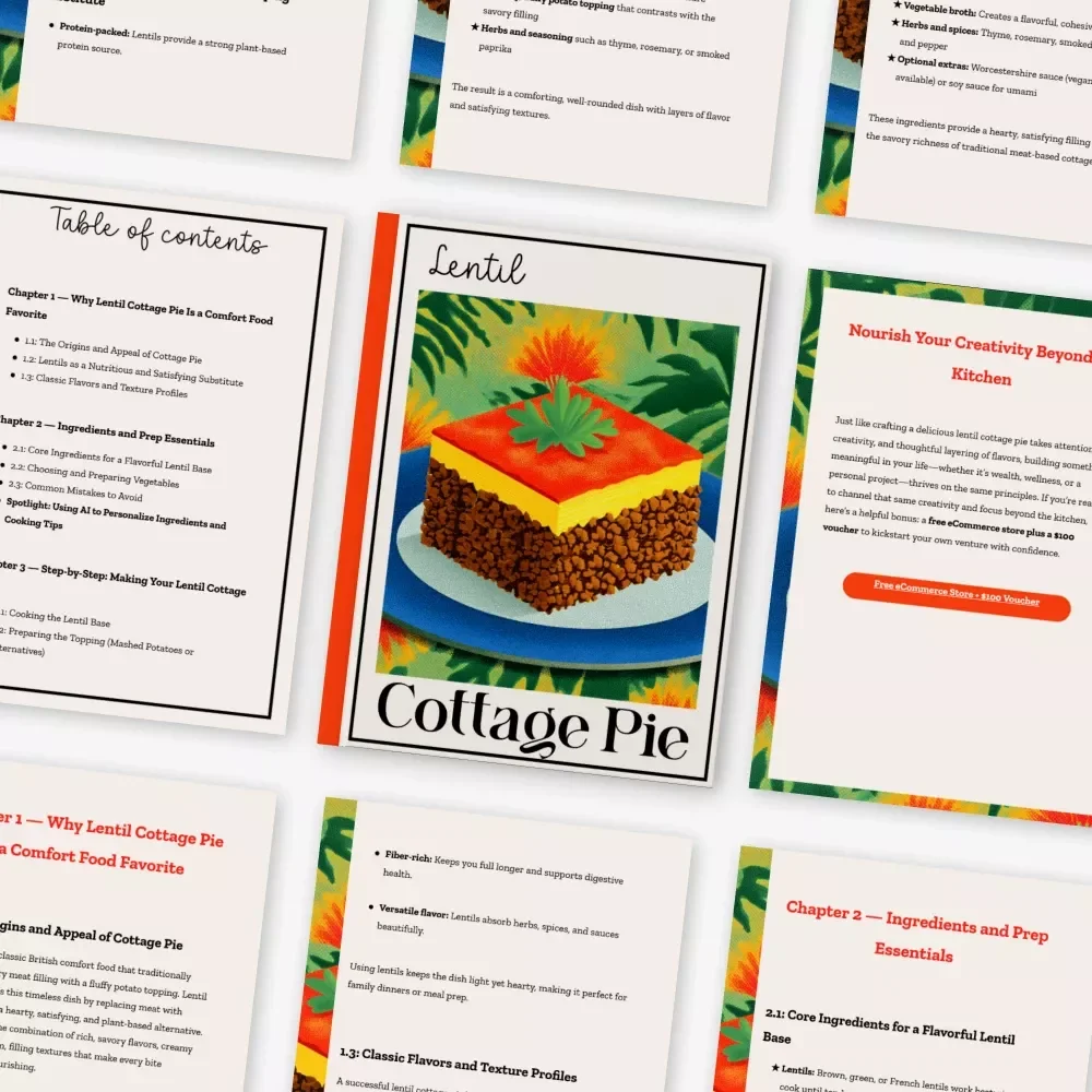 Lentil Cottage Pie – Comfort Food Vegetarian Guide | How to Make Cottage Pie With Lentils | Easy Family Dinner Recipe eBook Download