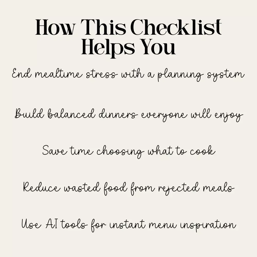 Building a Cozy Dinner Menu for Picky Eaters – Printable Family Meal Planning Guide, Stress-Free Dinner, Kid Friendly Recipes, Cozy Food Checklist, AI Menu Planner