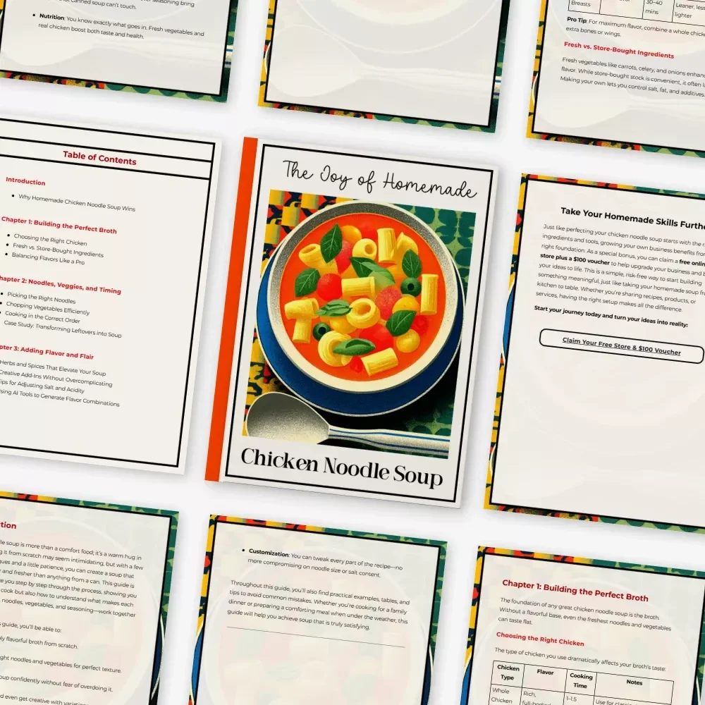 The Joy of Homemade Chicken Noodle Soup | Easy Chicken Noodle Soup from Scratch Guide | Cozy Comfort Food Recipe eBook | Digital Download