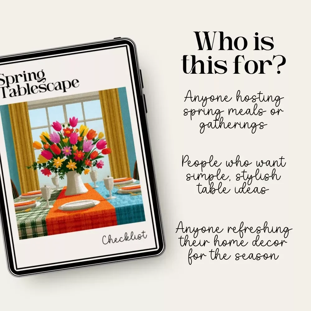 Spring Tablescape Checklist | Printable Digital Download | Spring Decor Guide for Elegant Table Settings