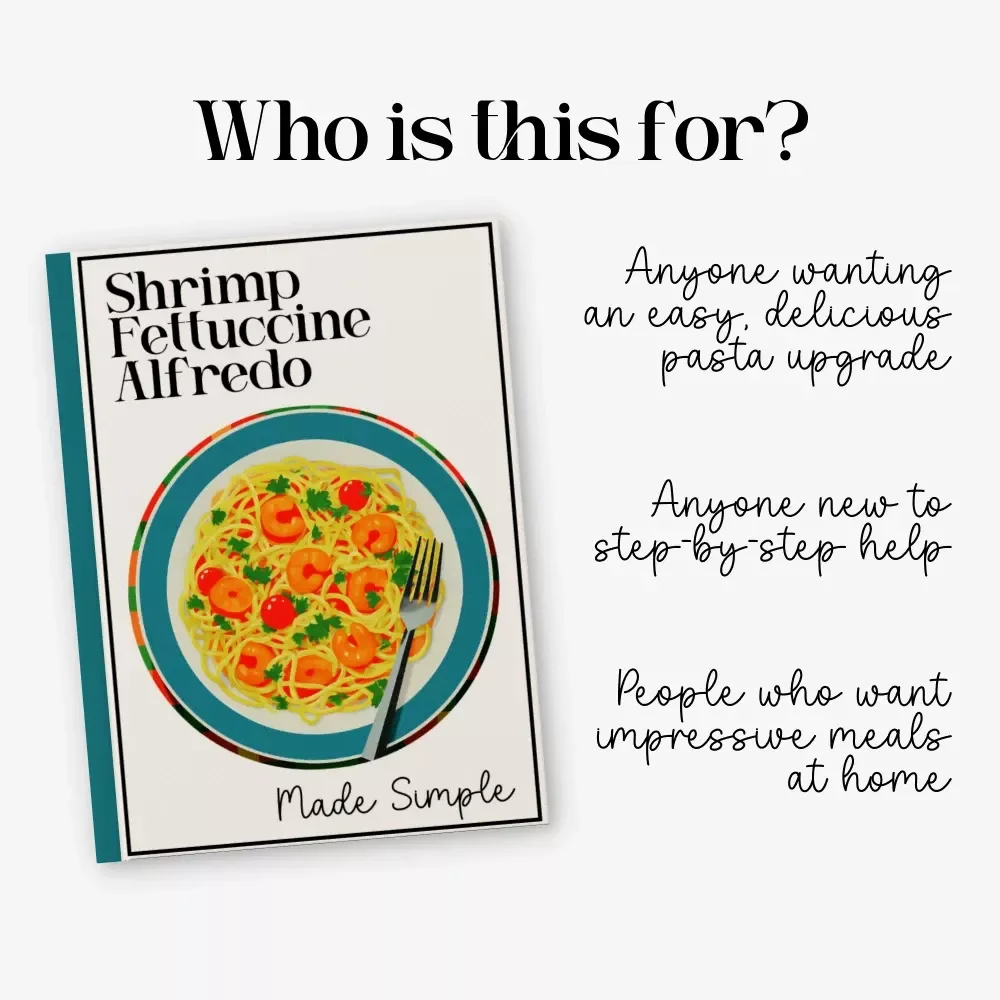 Shrimp Fettuccine Alfredo Made Simple | Easy Pasta Recipe Guide | Digital Download Cookbook | Creamy Alfredo Sauce How-To | Quick Shrimp Pasta eBook for Beginners & Home Cooks