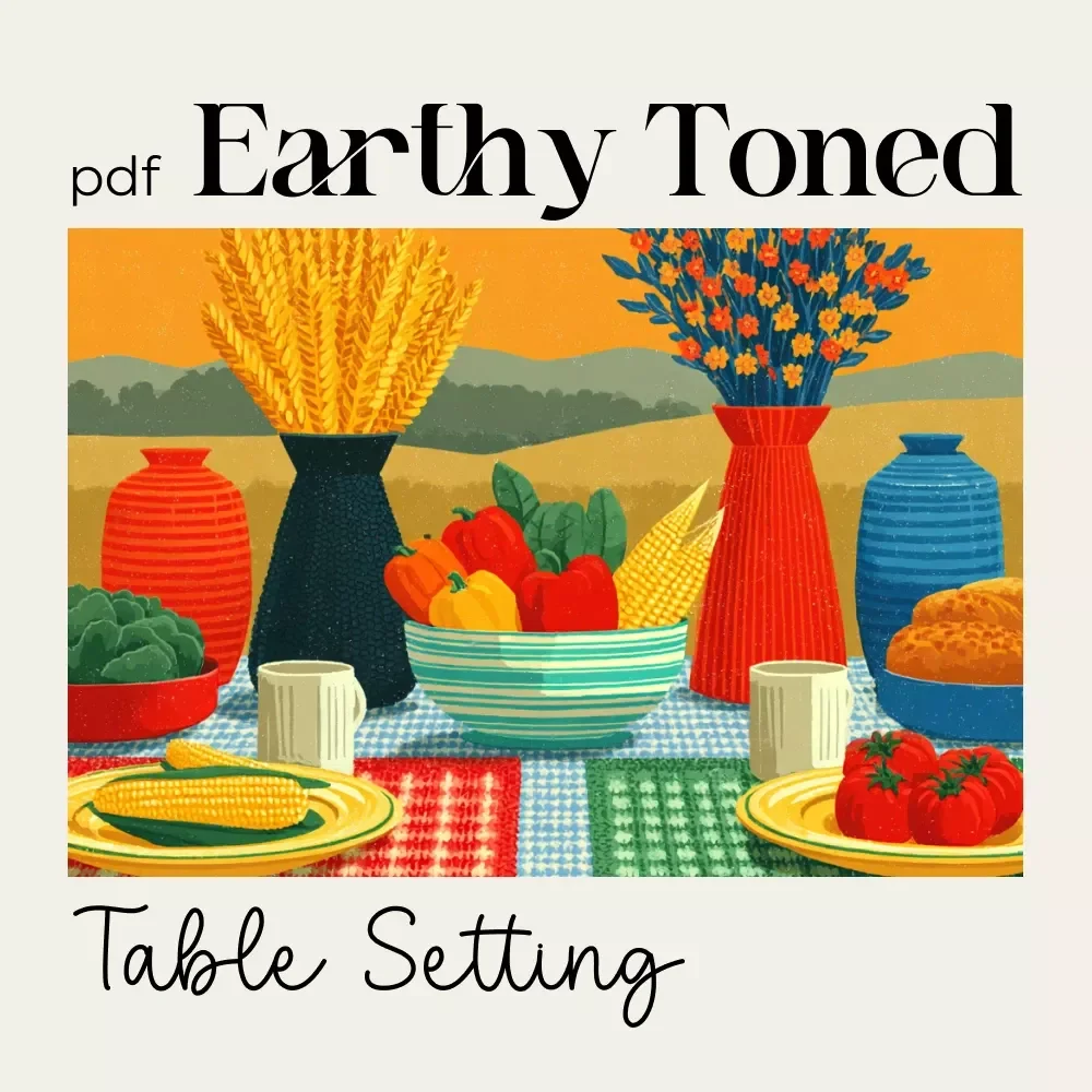 Earthy Toned Table Setting Checklist | Digital Download for Cozy, Natural, and Rustic Table Decor Ideas