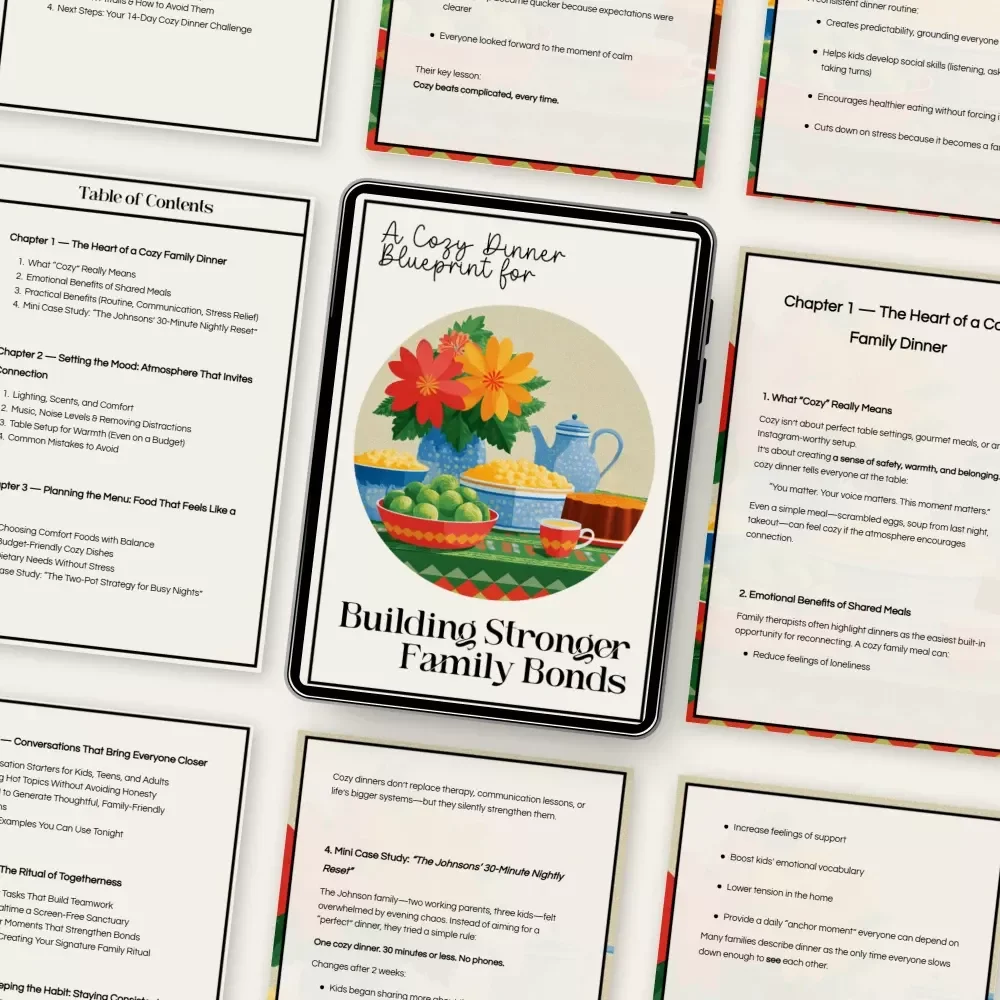 A Cozy Dinner Blueprint for Building Stronger Family Bonds | Family Dinner Guide | Cozy Meal Planning | Digital Download for Meaningful Family Connection